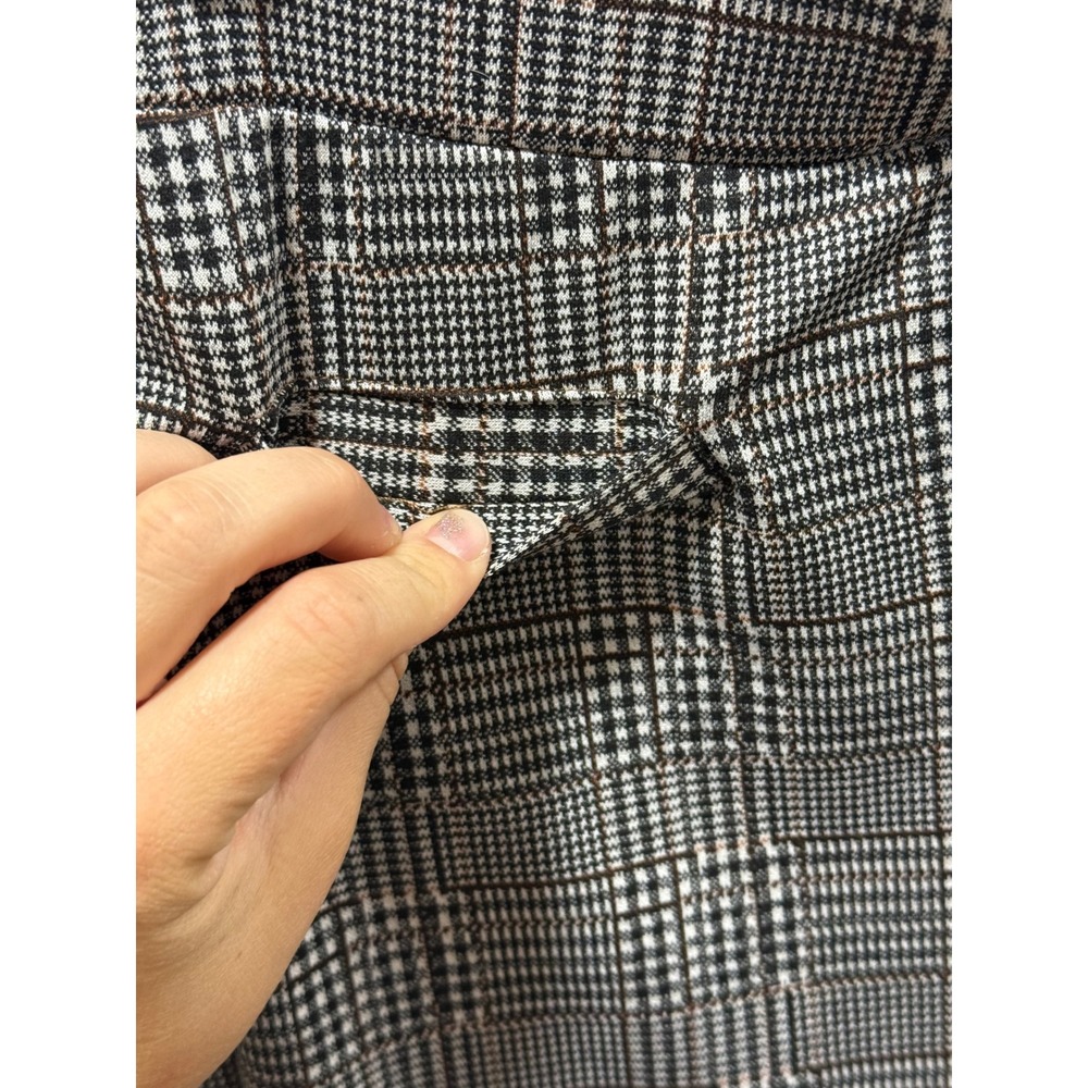 Sincerely Jules Womens Glen Plaid High Rise Pull On Flare Pants Black Brown M - Picture 4 of 4